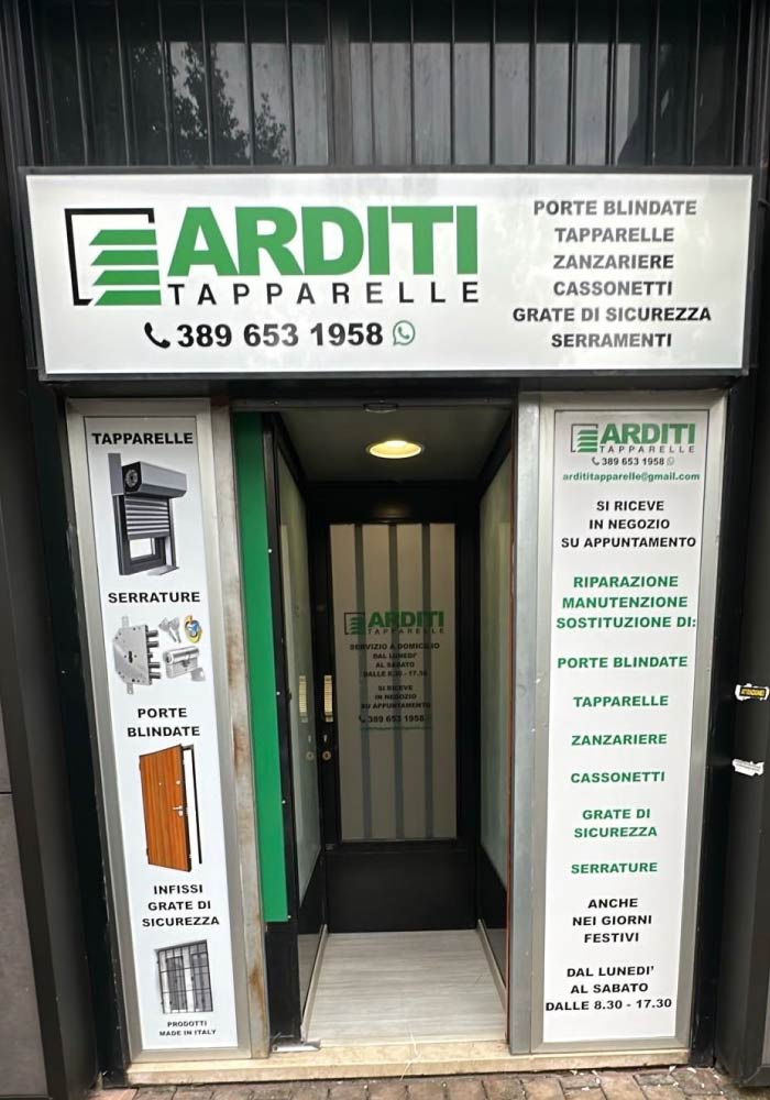 ARDITI TAPPARELLE PORTE BLINDATE SERRATURE ZANZARIERE INFISSI SERRAMENTI INFERRIATE E CASSONETTI TAPPARELLE